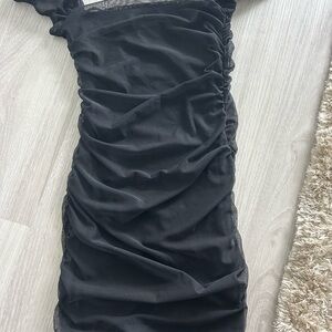 Princess Polly Black Ruched Bodycon Mini Dress